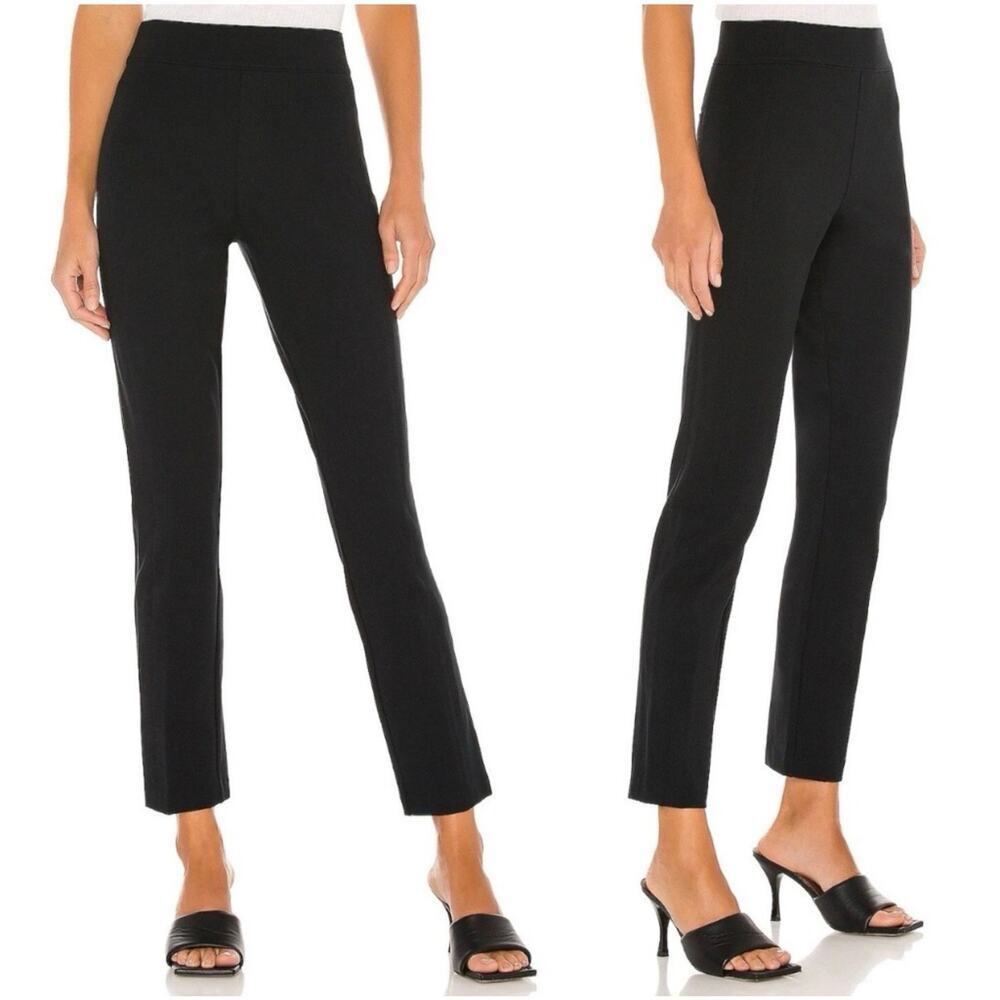 Spanx Womens Pants Perfect Fit Ponte Slim Straight Black High Rise Size M